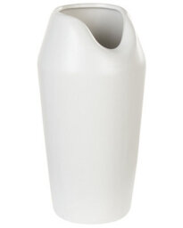Wyld And Coco Glam Design Decorative Table Vase White Matt Stoneware 33Cm - thumbnail 1