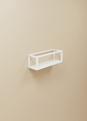 Cosmic Shelf With Towel Rail, White Matt, Wall-Mounted, 35 Cm. Collection The Grid - image 1