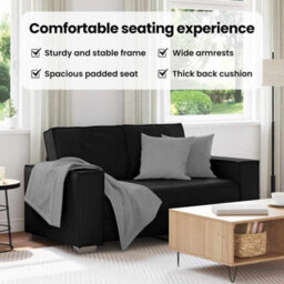 Vidaxl Sofa Chair Black 160 X 78 X 84 Cm Artificial Leather - thumbnail 8