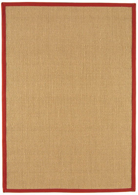 Red Bordered Plain Modern Easy To Clean Rug For Dining Room Bed Room And Living Room-200Cm X 300Cm