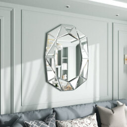 Artloge Silver Glass Wall Mirror Decorative Artistic Look Accent Mirrors 100 X 72Cm - thumbnail 5