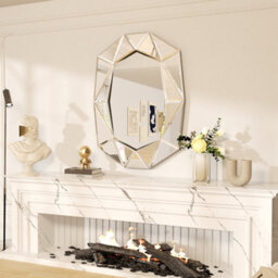 Artloge Silver Glass Wall Mirror Decorative Artistic Look Accent Mirrors 100 X 72Cm - thumbnail 6