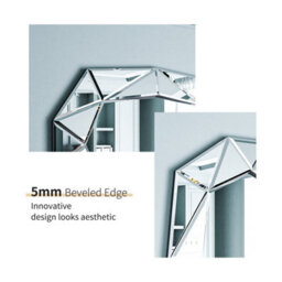 Artloge Silver Glass Wall Mirror Decorative Artistic Look Accent Mirrors 100 X 72Cm - thumbnail 3