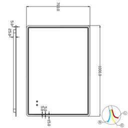 T&k Bathroom Led Mirror 100X70Cm,with Anti-Fog,3-Colours Dimmable,touch Control&memory Function,horizontal/vertical Installation - thumbnail 7