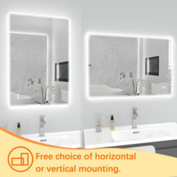 T&k Bathroom Led Mirror 100X70Cm,with Anti-Fog,3-Colours Dimmable,touch Control&memory Function,horizontal/vertical Installation - thumbnail 6