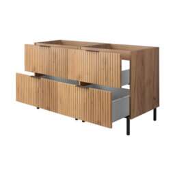 Heze Furniture Flow Bathroom Set Of 2 Standing Vanity Cabinets With Basins 120Cm - Gold Craft Oak - thumbnail 3