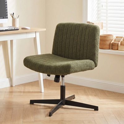 Homcom Desk Chair With Wide Seat, Thick Padding, Rock Function, Green - image 1