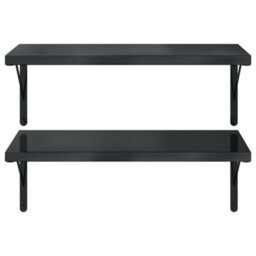 Berkfield Wall Shelves 2 Pcs 75X40 Cm Black Stainless Steel - thumbnail 5