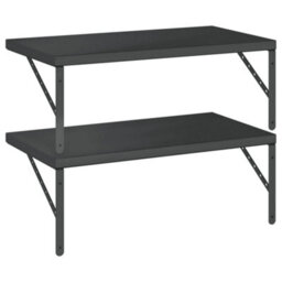 Berkfield Wall Shelves 2 Pcs 75X40 Cm Black Stainless Steel - thumbnail 7
