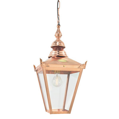 Luminosa Lighting Elstead Chelsea 1 Light Outdoor Ceiling Chain Lantern Copper Ip44, E27