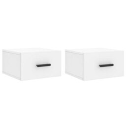 Berkfield Durable Wall-Mounted Bedside Cabinets 2 Pcs White 35X35X20 Cm - thumbnail 1