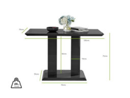 Furniturebox Imperia 4 Modern Black High Gloss Dining Table And 4 Grey Murano Chairs - thumbnail 7