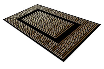 RugsX Carpet Allure 1968 Greek Key, Frame - Structural, Stylish, Glamour Black Gold 80X150 Cm - image 1