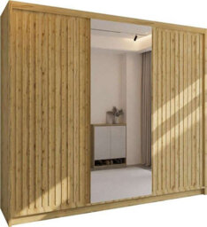 Sliding Wardrobes 4 u LTD Sliding Wardrobes 4U Ronal 2&3 Sliding Door Wardrobe With Mirror Panel Available In 4 Colors - (Oak/oak W250Cm, H217Cm) - thumbnail 2