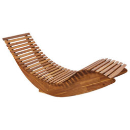 Beliani Sun Lounger Brescia Ii Acacia Wood Brown - thumbnail 4