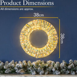 Christow Christmas Warm White Iridescent Led Wreath - thumbnail 7