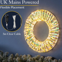 Christow Christmas Warm White Iridescent Led Wreath - thumbnail 6
