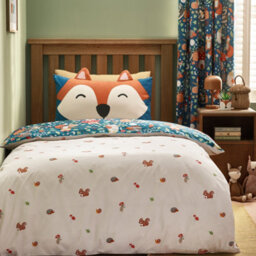 Catherine Lansfield Fox And Woodland Friends Reversible Double Duvet Cover Set With Pillowcases Green - thumbnail 2