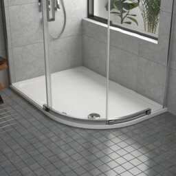 Royal Bathrooms 1200 X 800mm Right Handed Offset Quadrant Stone Shower Enclosure Tray Gloss White 30mm Slimline - thumbnail 3