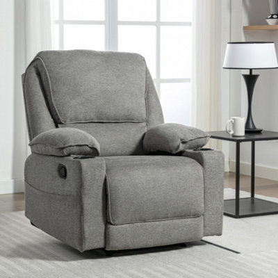 More4Homes Sydney 1 Seater Fabric Manual Recliner Chair (Grey) - image 1