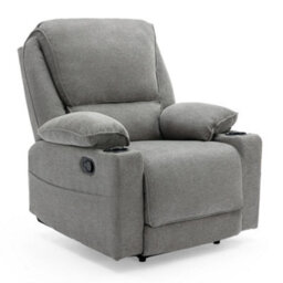 More4Homes Sydney 1 Seater Fabric Manual Recliner Chair (Grey) - thumbnail 2