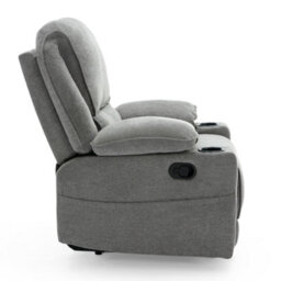 More4Homes Sydney 1 Seater Fabric Manual Recliner Chair (Grey) - thumbnail 4