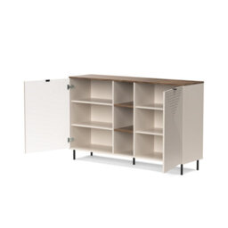 Heze Furniture Evo 2 Door Sideboard With Shelves Textured Modern Design - thumbnail 4