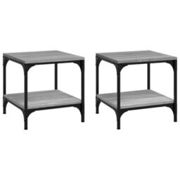 Walplus Side Tables 2 Pcs Grey Sonoma 40X40X40 Cm Engineered Wood - thumbnail 2