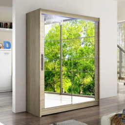 Westa Xi 150 Elegant Mirrored Sliding Sonoma Wardrobe For Contemporary Interiors With Rgb Led Colorful - thumbnail 3