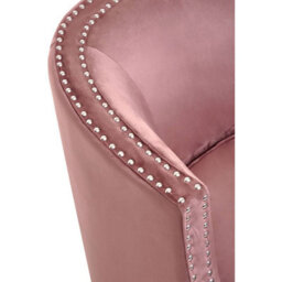 Orsina Pink Velvet Studded Chair, Easy To Clean Leather Armchair, Body Supportive Accent Chair - thumbnail 5