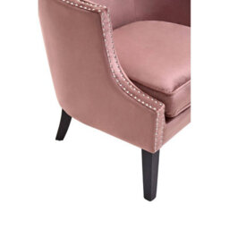 Orsina Pink Velvet Studded Chair, Easy To Clean Leather Armchair, Body Supportive Accent Chair - thumbnail 7