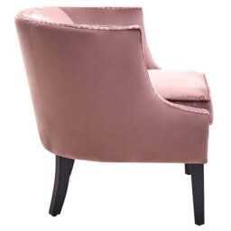 Orsina Pink Velvet Studded Chair, Easy To Clean Leather Armchair, Body Supportive Accent Chair - thumbnail 3