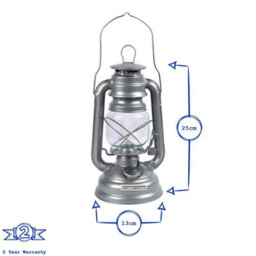 Redwood Leisure Redwood Metal Paraffin Hurricane Lantern - 25Cm - Silver - thumbnail 2