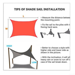 Grey Rectangular Polyester Shade Sail Waterproof - thumbnail 3