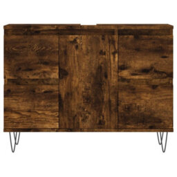 Berkfield Bathroom Cabinet Smoked Oak 80X33X60 Cm Engineered Wood - thumbnail 4