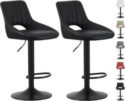 MCC Direct Set Of 2 Height Adjustable Kitchen Bar Stools Breakfast Chairs With Footrest Black Stacey - thumbnail 1