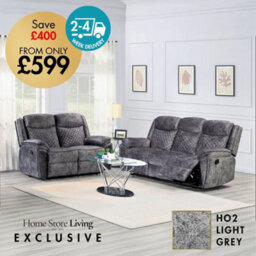 Normandy Indoor Corner Sofa Ho2 Light Grey 2+3 Seater Manual Recliner