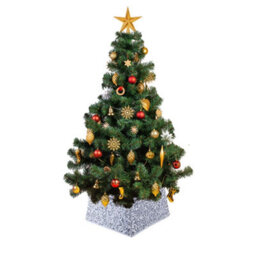PMS Silver Sequin Christmas Tree Skirt Folding Square Sparkling Tree Skirt 40 X 25Cm - thumbnail 2