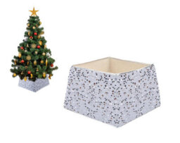 PMS Silver Sequin Christmas Tree Skirt Folding Square Sparkling Tree Skirt 40 X 25Cm - thumbnail 1