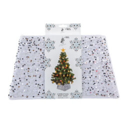 PMS Silver Sequin Christmas Tree Skirt Folding Square Sparkling Tree Skirt 40 X 25Cm - thumbnail 4