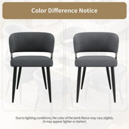HomeTouch Set Of 2 Modern Upholstered Dining Chair With Metal Legs Grey - thumbnail 4