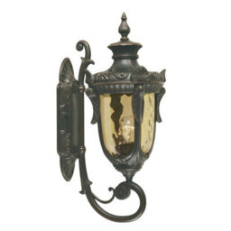 Stylish Outdoor Ip44 Wall Light Sconce In Old Bronze Finish With Led E27 Bulb