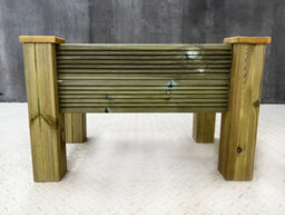 Arbor Garden Solutions Gardenglow Wooden Planter, 2-Tier Grooved Surface (L-125Cm X D-60Cm X H-50Cm) - thumbnail 3