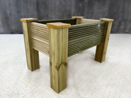 Arbor Garden Solutions Gardenglow Wooden Planter, 2-Tier Grooved Surface (L-125Cm X D-60Cm X H-50Cm) - thumbnail 2