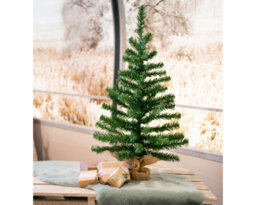 Kaemingk 60Cm Artificial Tabletop Christmas Tree In Natural Jute Bag Compact Xmas Tree - thumbnail 4