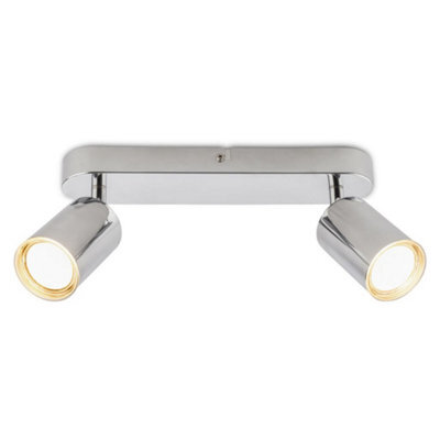 Briloner Chrome Metal 2 Light Gu10 Ceiling Spotlight Adjustable Ip44 Max 9W 27Cm - image 1