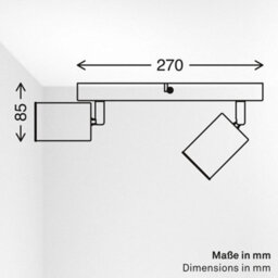 Briloner Chrome Metal 2 Light Gu10 Ceiling Spotlight Adjustable Ip44 Max 9W 27Cm - thumbnail 7