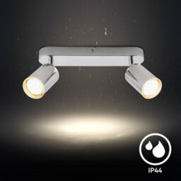 Briloner Chrome Metal 2 Light Gu10 Ceiling Spotlight Adjustable Ip44 Max 9W 27Cm - thumbnail 4