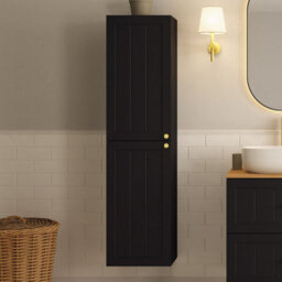 Heze Furniture Gusto Scandi Style Tall Bathroom Wall Cabinet - Black