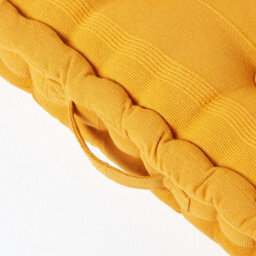 Homescapes Mustard Yellow Rajput Ribbed Cotton Floor Cushion - thumbnail 4